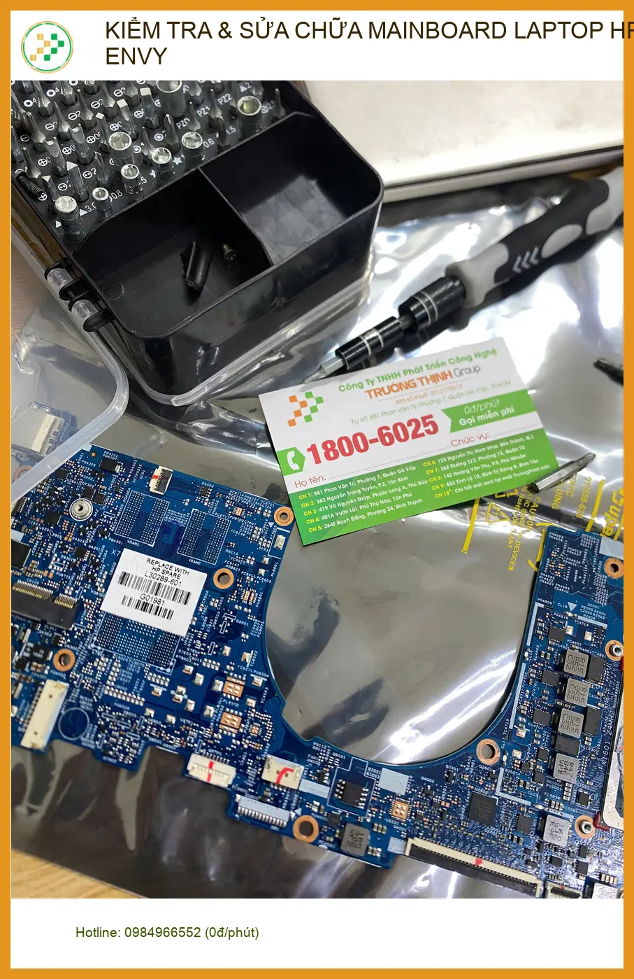 Chỗ Khắc phục Mainboard Laptop HP Envy Quận 12 Lấy ngay - Chú Bình tìm ảnh thực tế 1