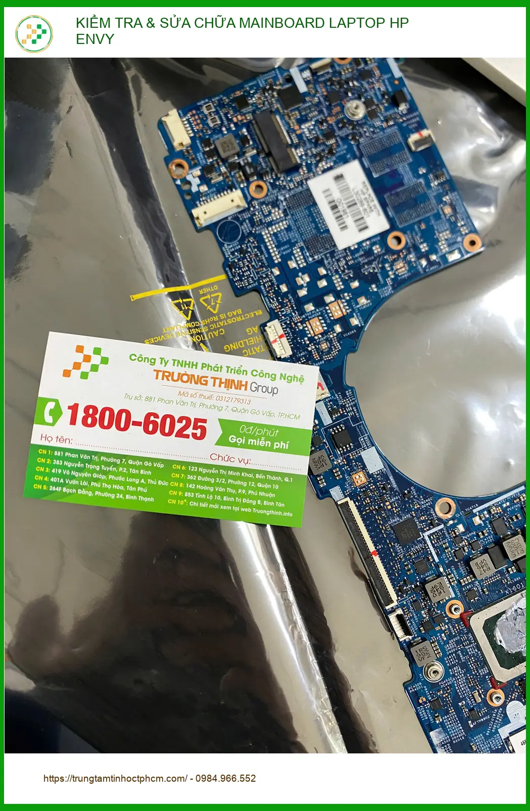 Chỗ Khắc phục Mainboard Laptop HP Envy Quận 12 Lấy ngay - Chú Bình tìm ảnh thực tế 2