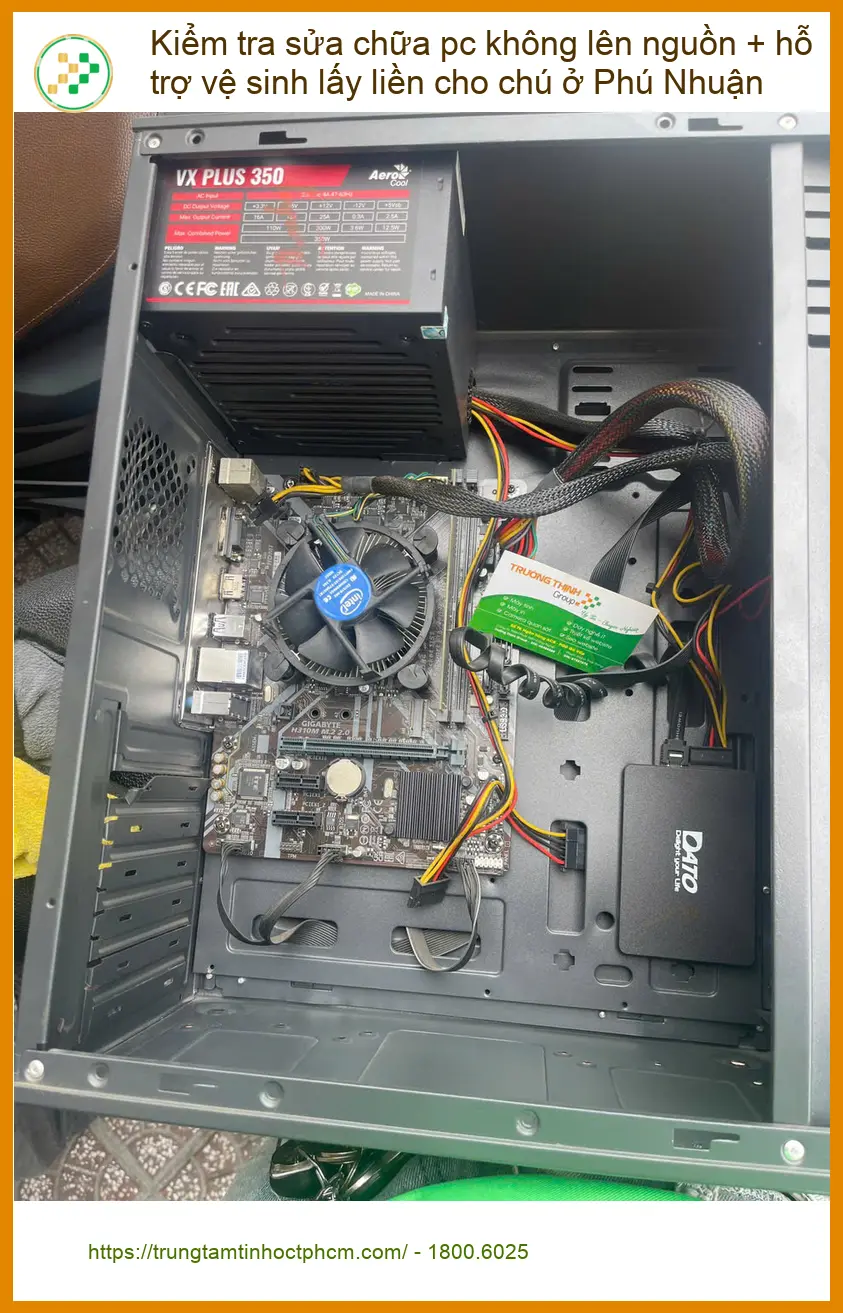 Bác Thịnh lo lắng pc không lên nguồn - Dịch vụ sửa chữa, vệ sinh pc Phú Nhuận ảnh thực tế 1