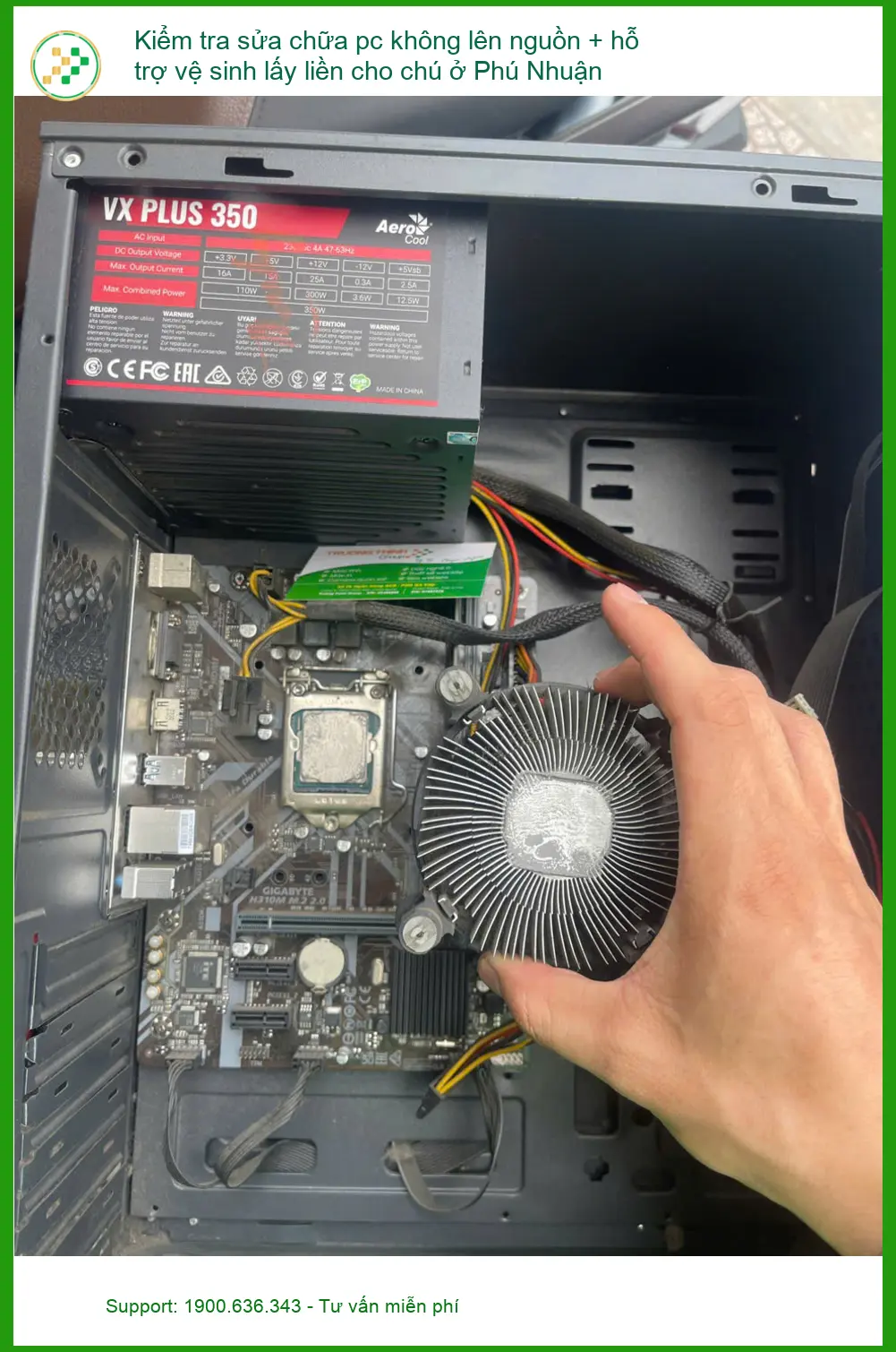 Bác Thịnh lo lắng pc không lên nguồn - Dịch vụ sửa chữa, vệ sinh pc Phú Nhuận ảnh thực tế 2