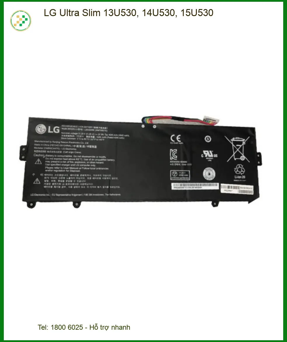 Pin Laptop LG Ultra Slim 13U530, 14U530, 15U530 - Thay Nhanh Tại Shop TPHCM