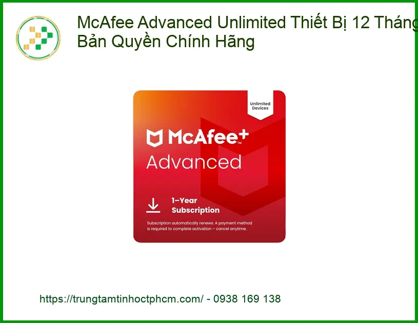 Antivirus McAfee Bản Quyền - Cài Đặt Tận Nơi Nhanh Chóng TPHCM