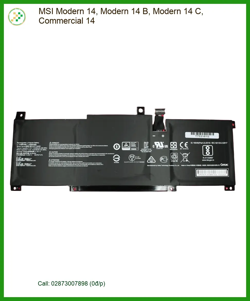Pin Laptop MSI Modern 14 - Trung Tâm Thay Nhanh Lấy Liền TPHCM
