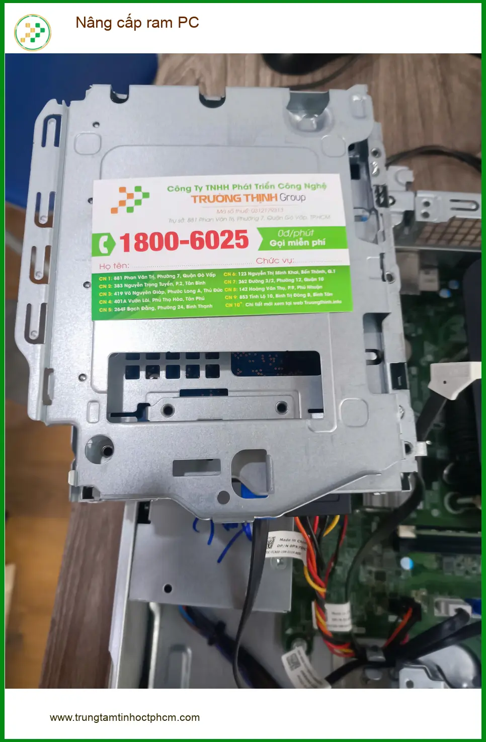 Anh Quân IT tìm trung tâm nâng cấp ram PC Quận Tân Phú lấy liền ảnh thực tế 1