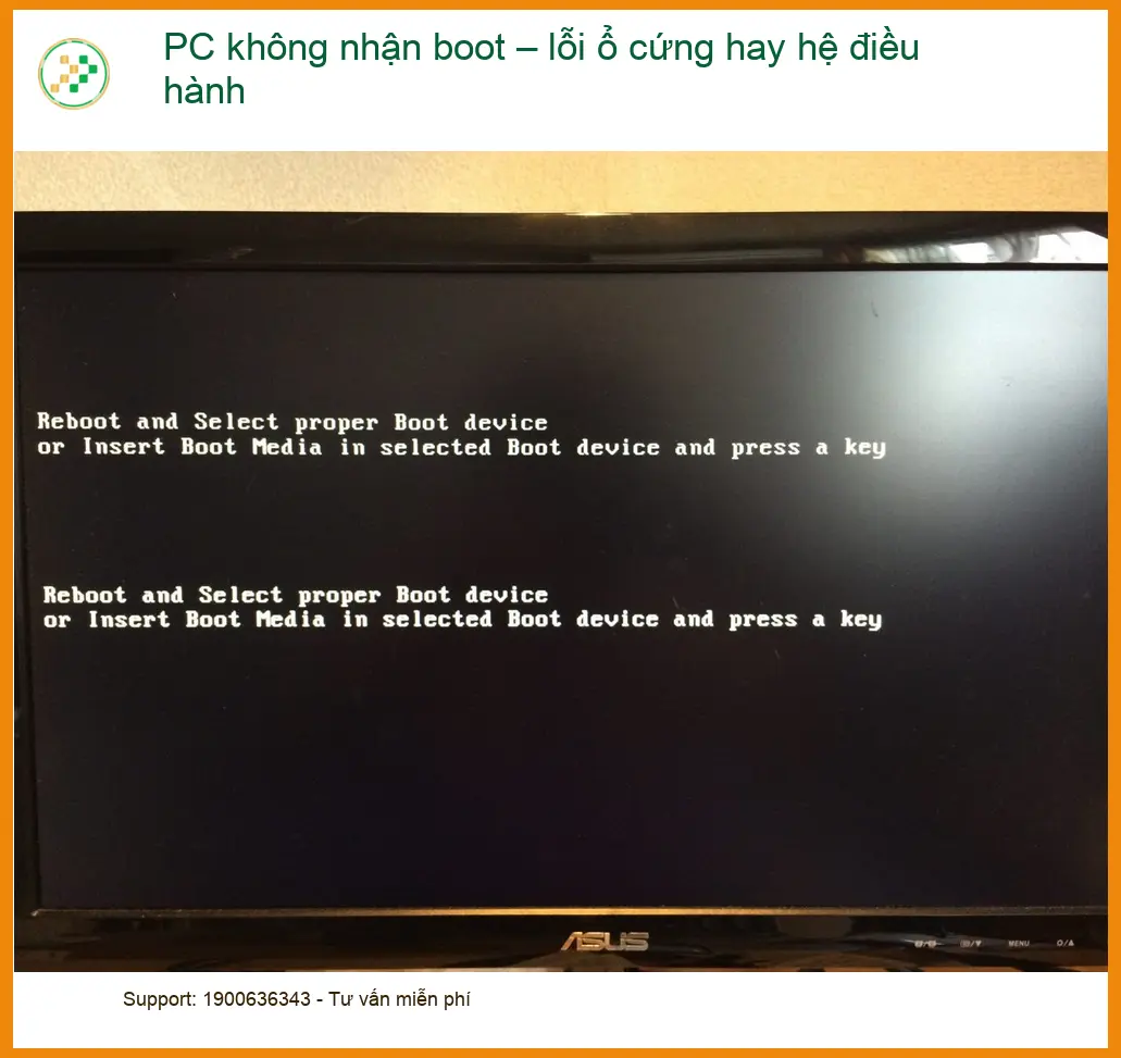 PC không nhận boot lỗi ổ cứng - Trung tâm sửa máy tính gần đây