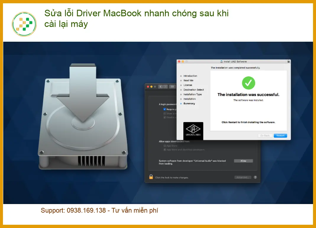 Macbook Sửa lỗi Driver sau cài lại - Trung tâm hỗ trợ TPHCM