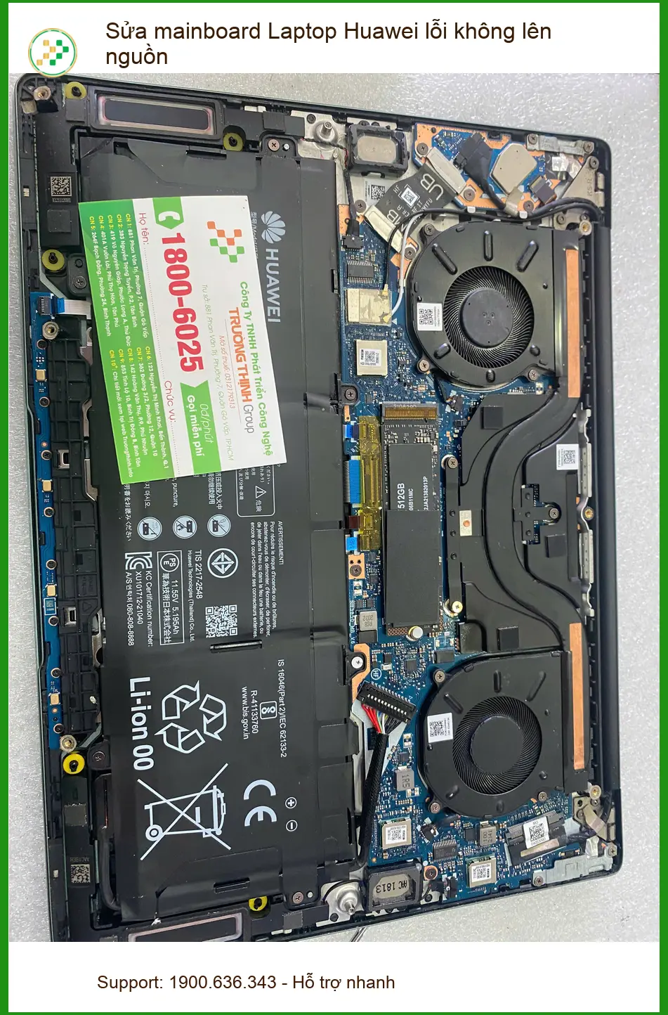 Chú Quang sửa mainboard Laptop Huawei lỗi không lên nguồn Quận 7 nhanh chóng