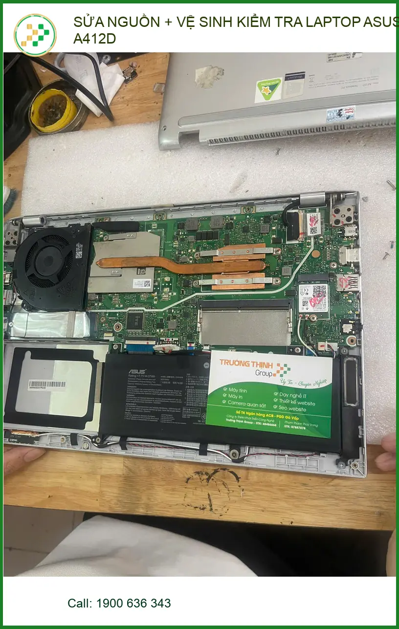 Sửa nguồn, vệ sinh laptop ASUS A412D Quận Phú Nhuận - Chú Trực review ảnh thực tế 1