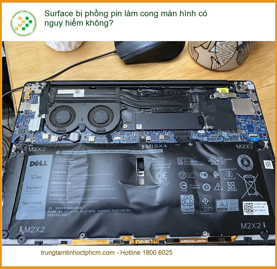 Surface phồng pin, cong màn hình nguy hiểm không? - Sửa Surface TPHCM