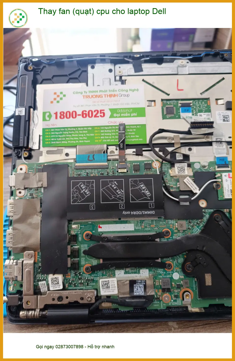 Anh Quân kế toán thay fan (quạt) cpu laptop Dell Quận Tân Phú uy tín ảnh thực tế 1