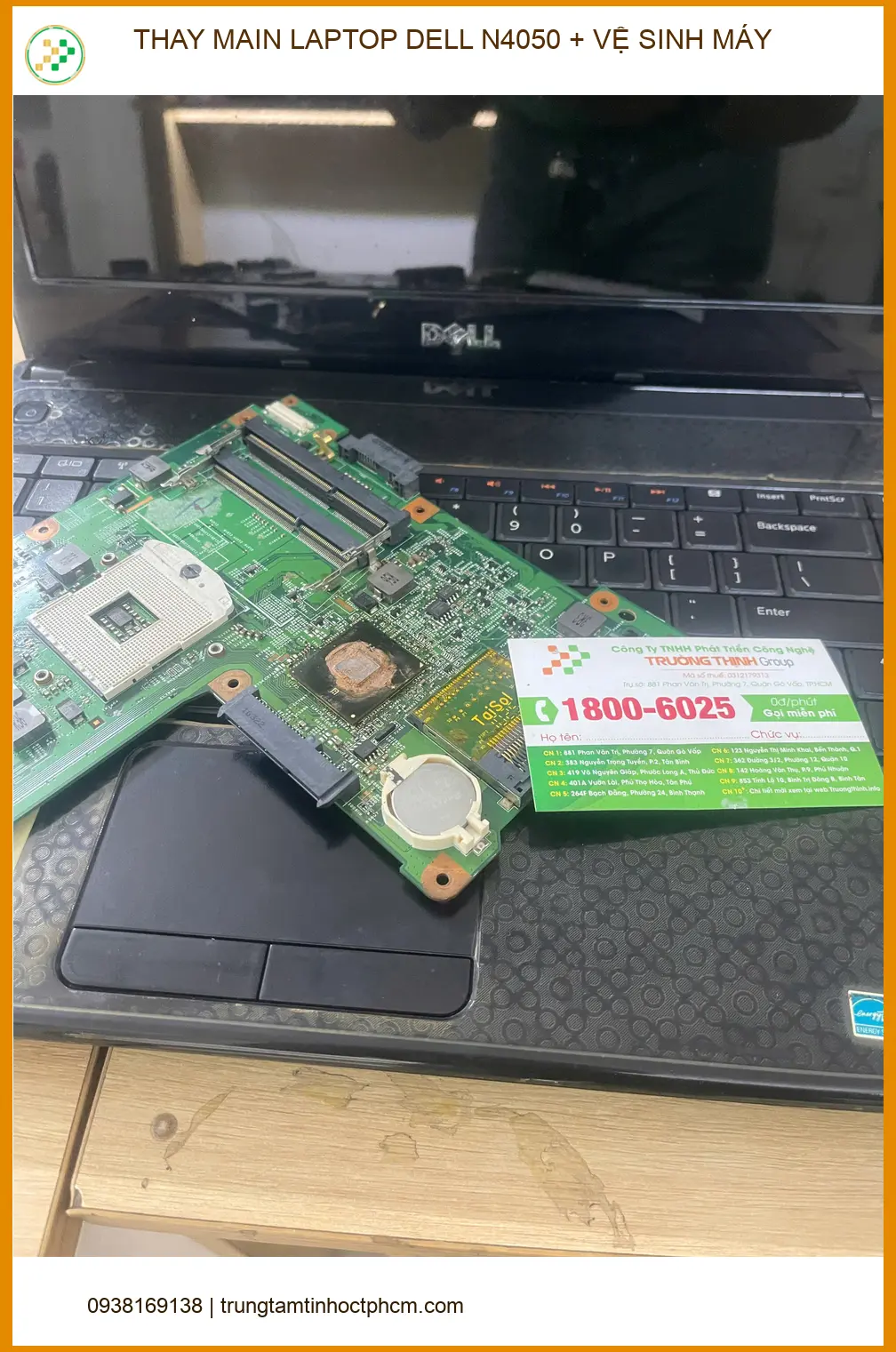 Dịch vụ thay main laptop Dell N4050 Quận Phú Nhuận - Chị Ngân review vệ sinh ảnh thực tế 1