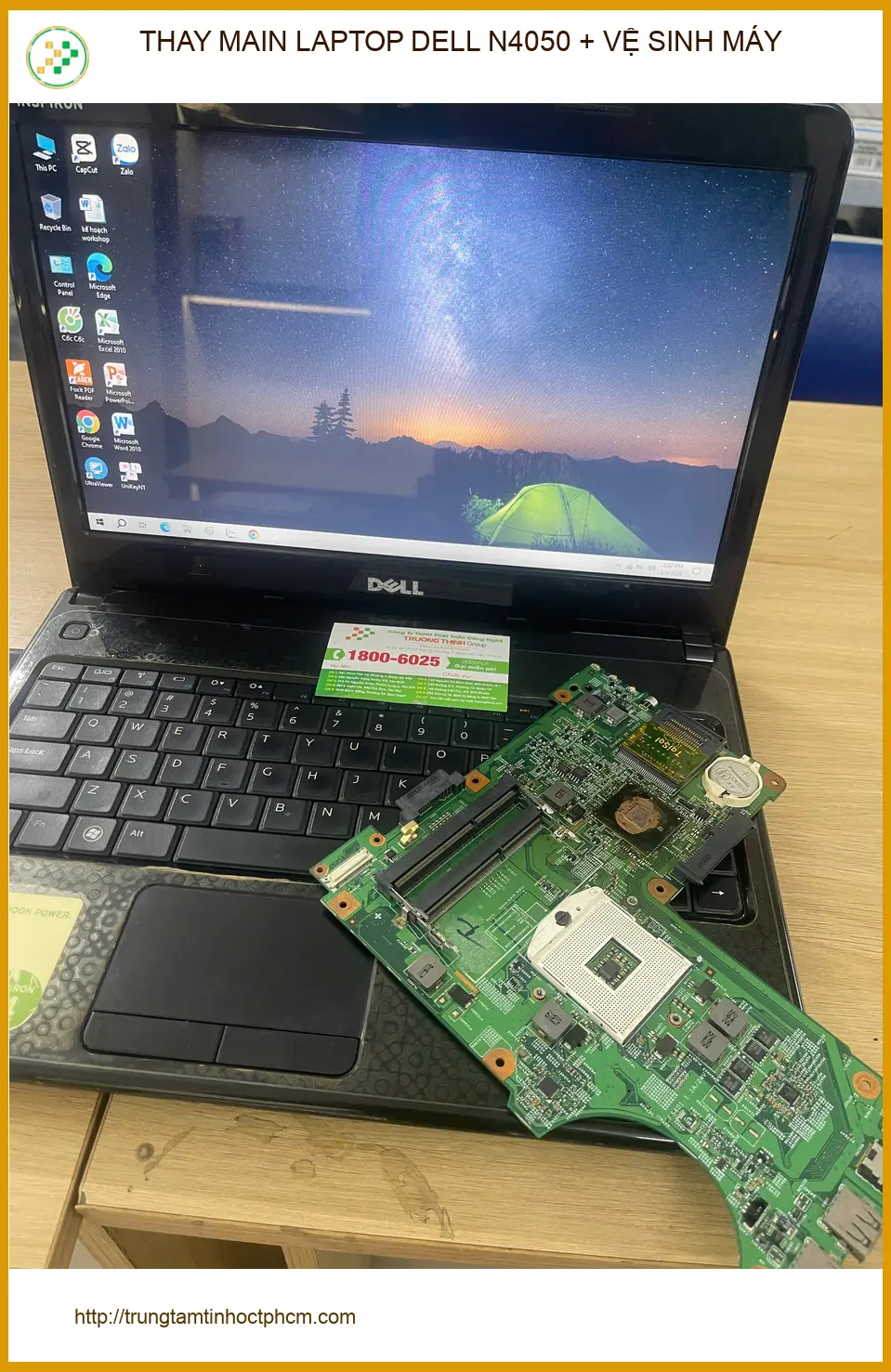 Dịch vụ thay main laptop Dell N4050 Quận Phú Nhuận - Chị Ngân review vệ sinh ảnh thực tế 2