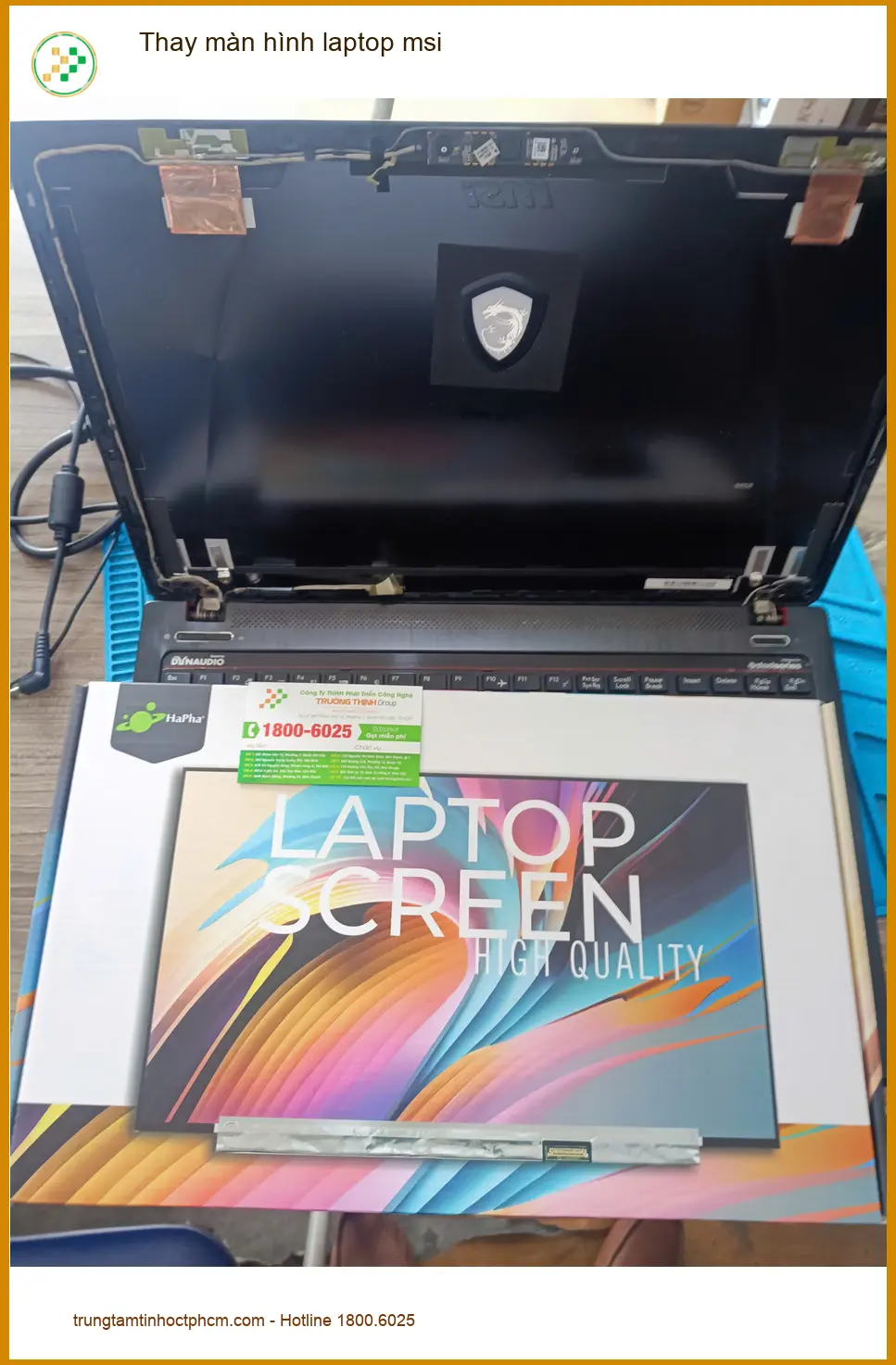 Anh Lâm lập trình viên tìm chỗ thay màn hình laptop msi Quận Tân Phú uy tín ảnh thực tế 1