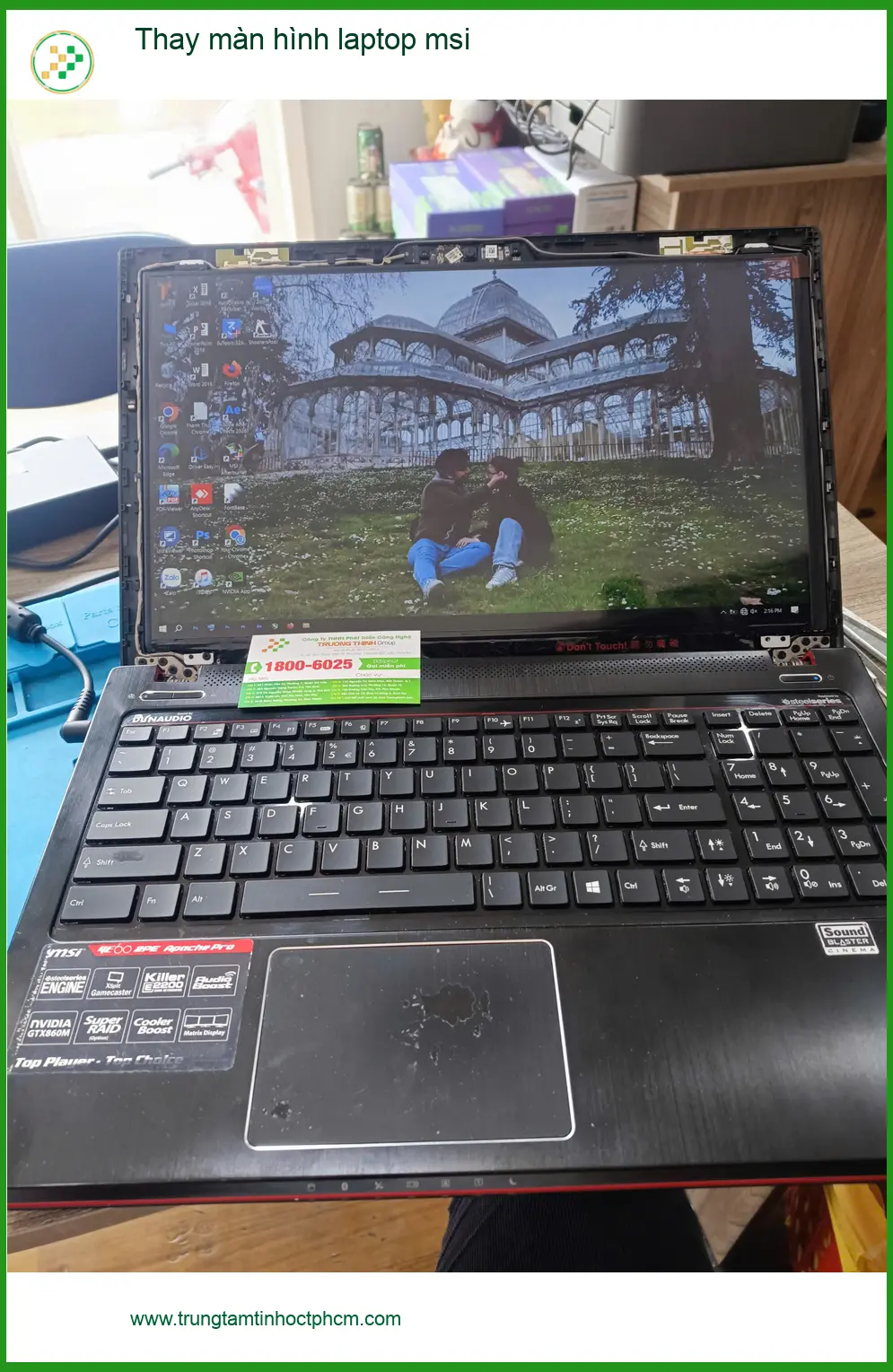 Anh Lâm lập trình viên tìm chỗ thay màn hình laptop msi Quận Tân Phú uy tín ảnh thực tế 2