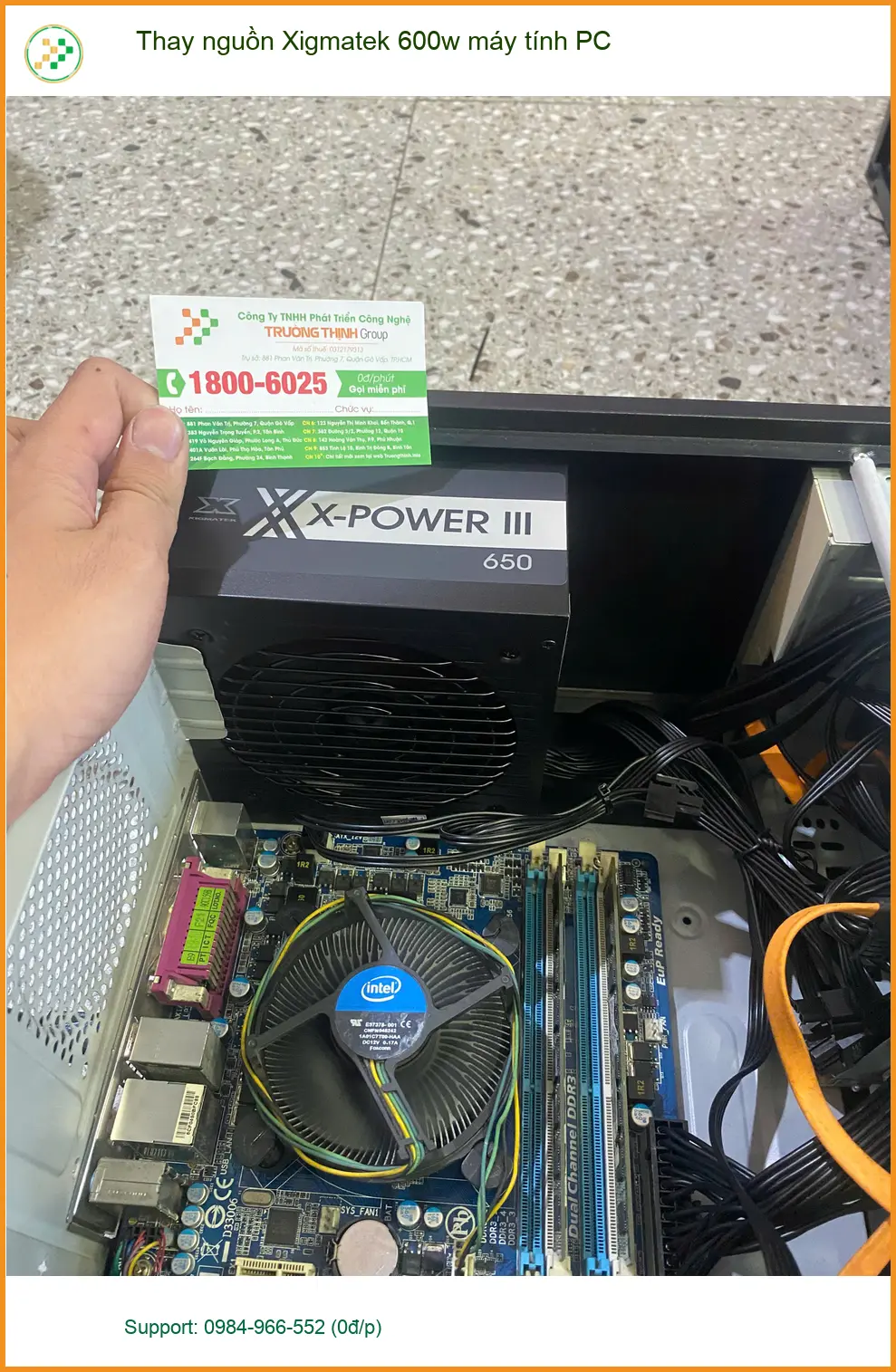Chú Trường ở Quận 7 tìm dịch vụ thay nguồn Xigmatek 600w máy tính PC uy tín ảnh thực tế 2