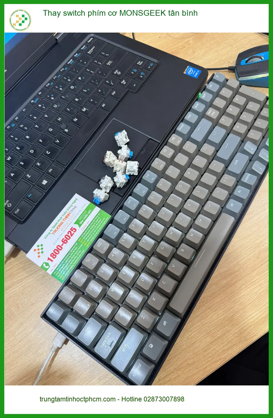 Anh Đạt kỹ sư CNTT tìm cửa hàng thay switch phím cơ MONSGEEK Tân Bình ảnh thực tế 2
