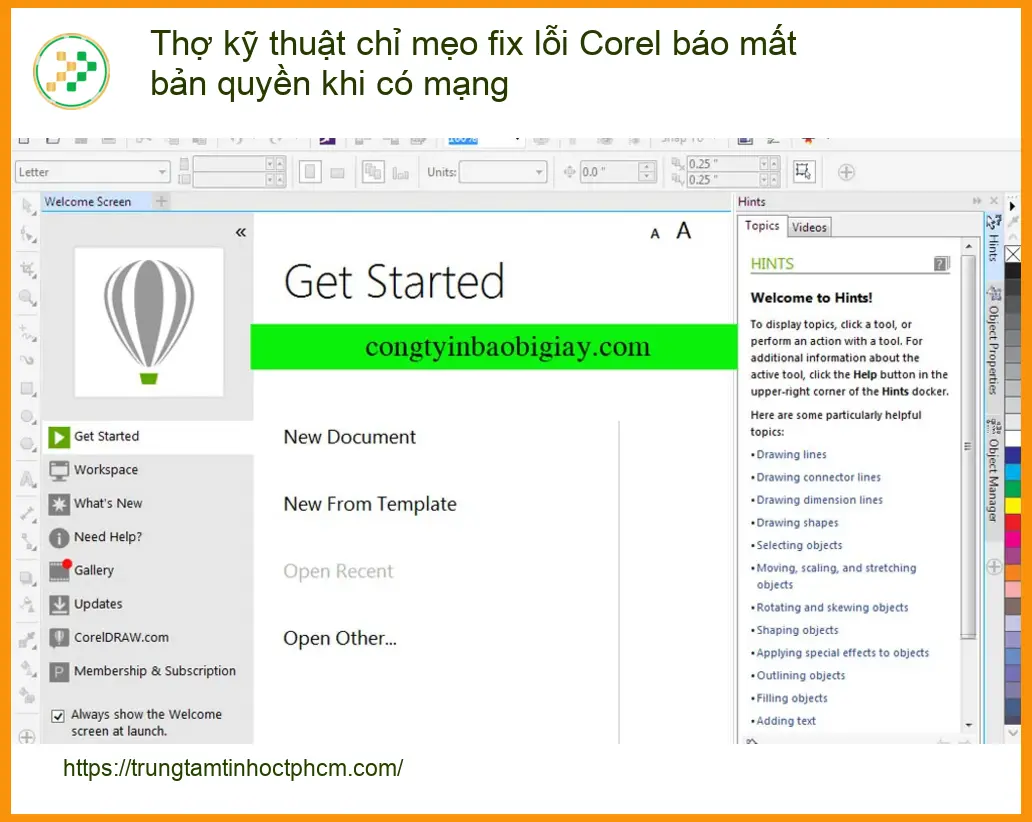 Thủ thuật fix lỗi Corel báo mất bản quyền - Trung tâm hỗ trợ gần đây