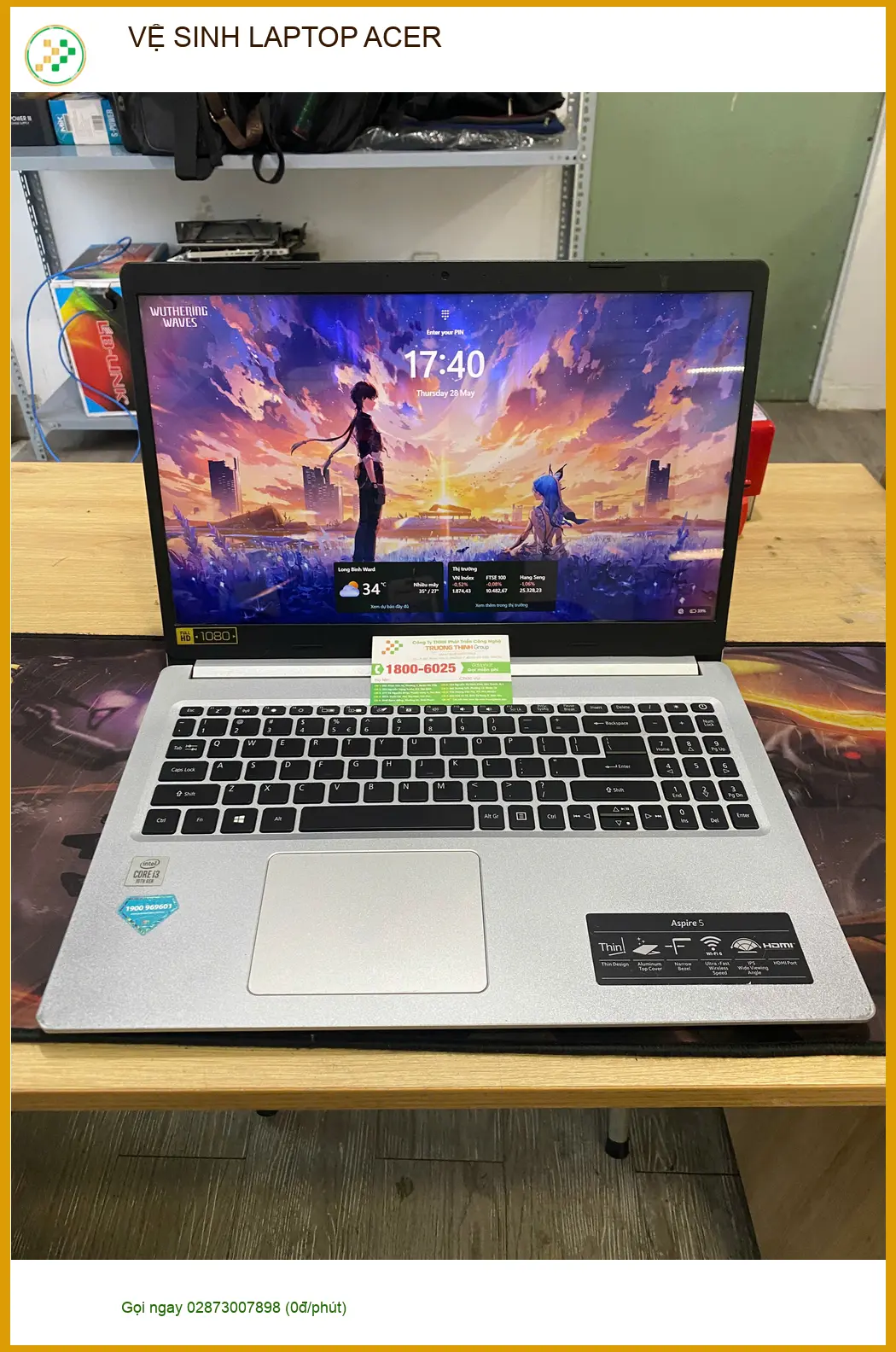 Chị Hằng sinh viên than laptop nóng - Tiệm vệ sinh LAPTOP ACER Quận 9. ảnh thực tế 1