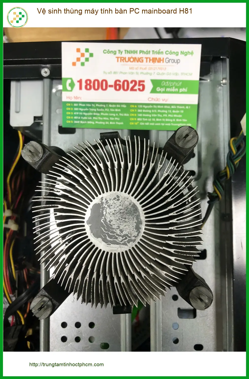 Ông Tấn ở Bình Tân review dịch vụ vệ sinh thùng máy tính PC mainboard H81 uy tín