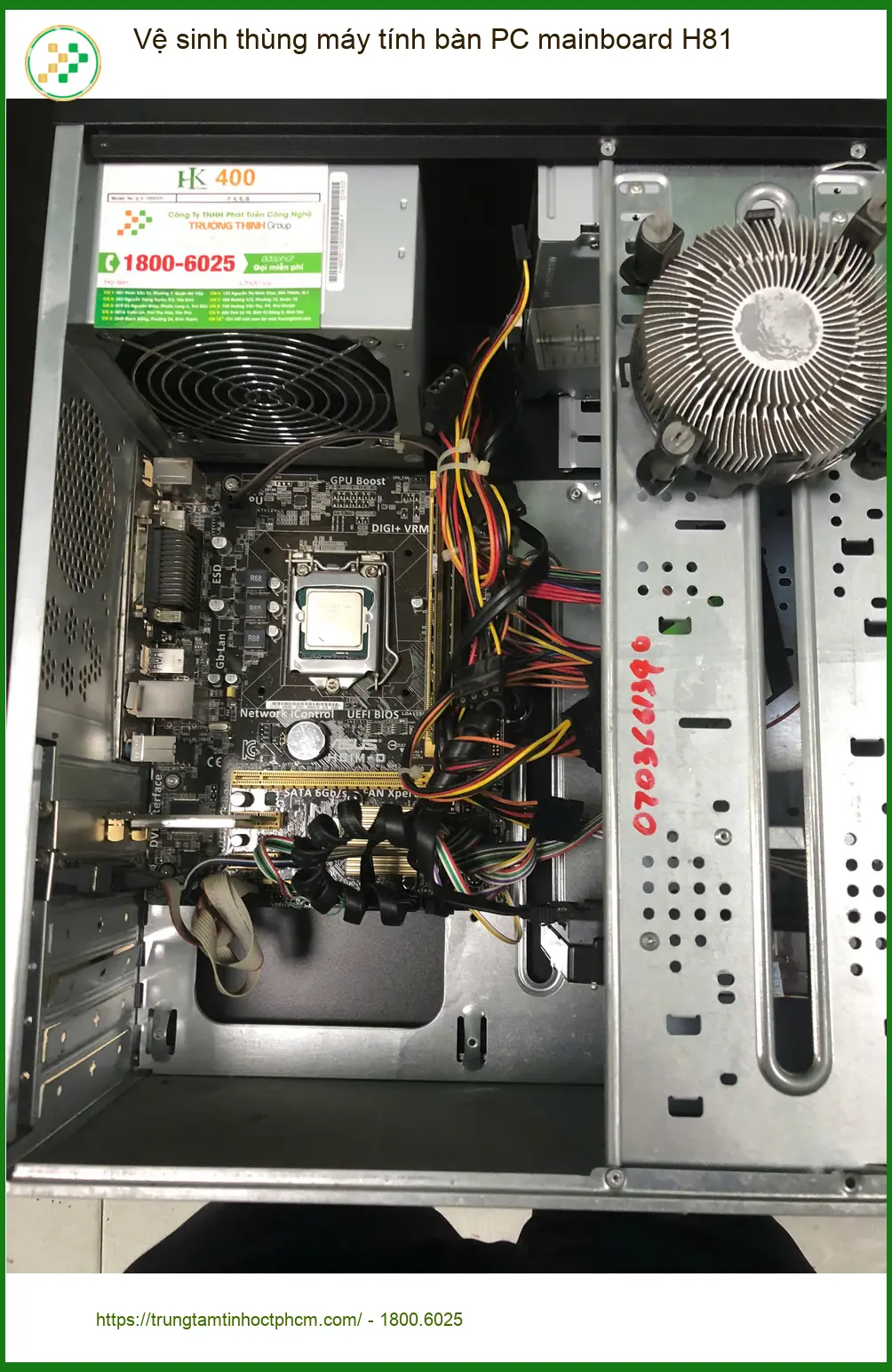 Ông Tấn ở Bình Tân review dịch vụ vệ sinh thùng máy tính PC mainboard H81 uy tín ảnh thực tế 2