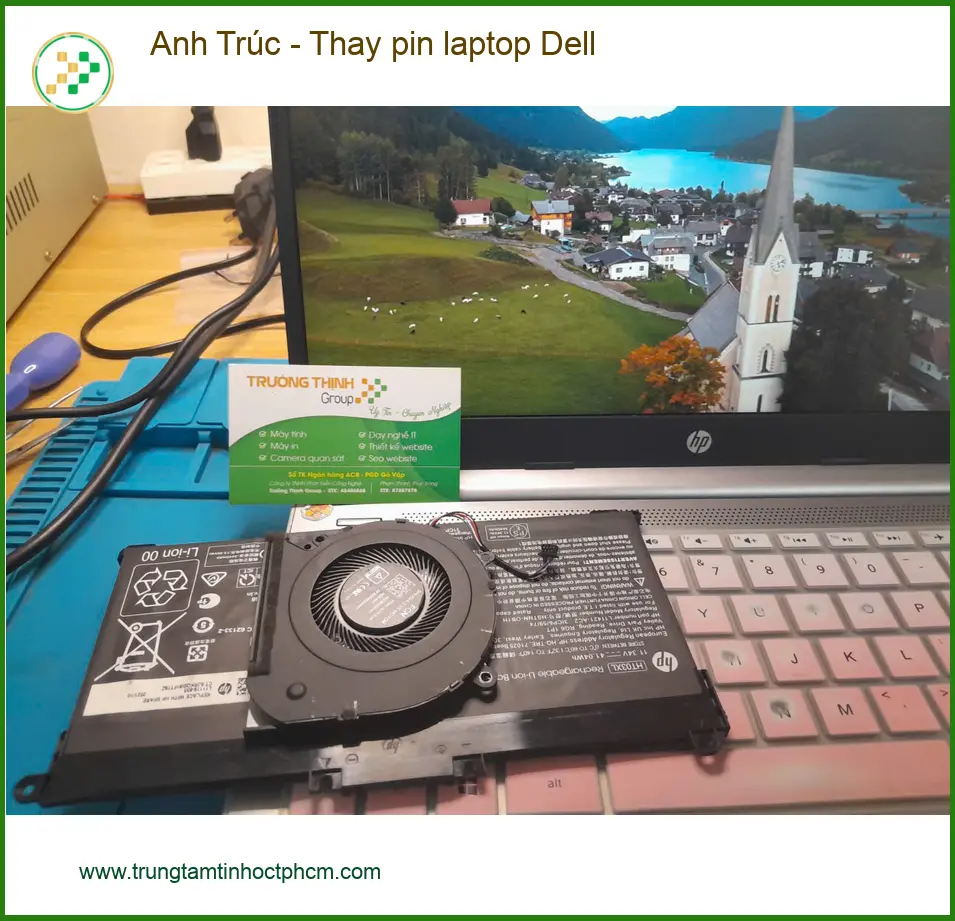 Trung tâm thay pin laptop Dell Quận Thủ Đức uy tín - Anh Quốc lo lắng pin chai ảnh thực tế 1
