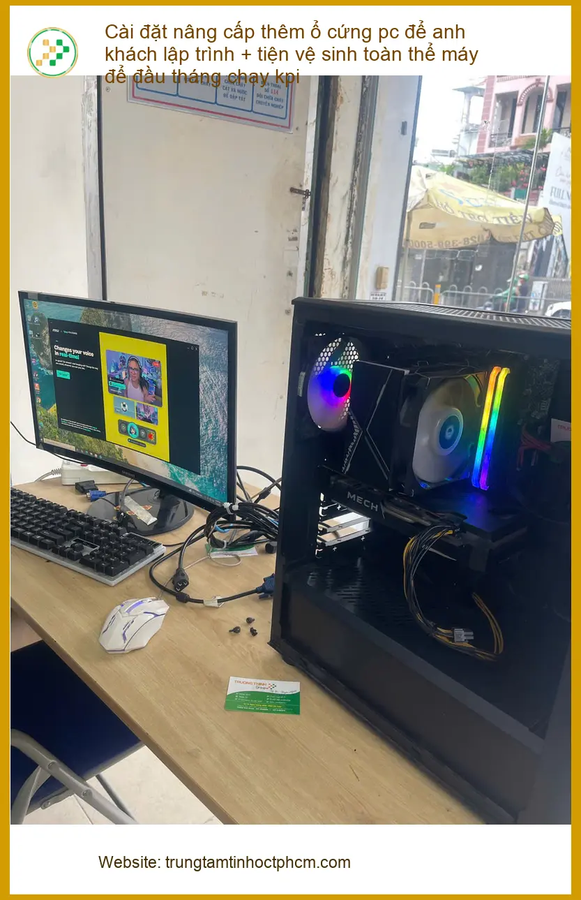 Dịch vụ nâng cấp ổ cứng PC, vệ sinh máy cho anh Đức lập trình viên Phú Nhuận ảnh thực tế 1