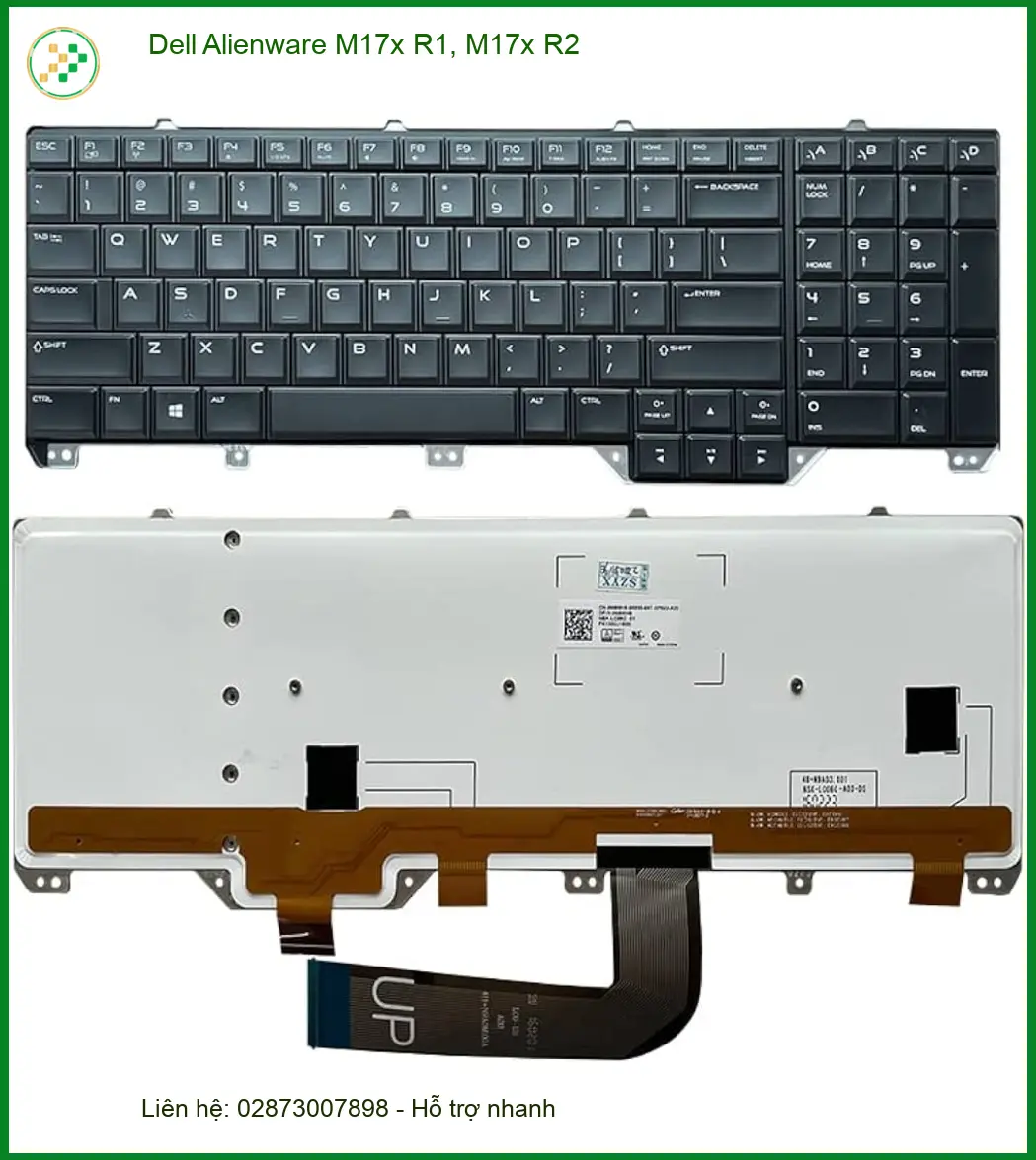 Bàn phím Laptop Dell Alienware M17x R1, R2 - Thay nhanh TPHCM | Giá rẻ tại Trung Tâm