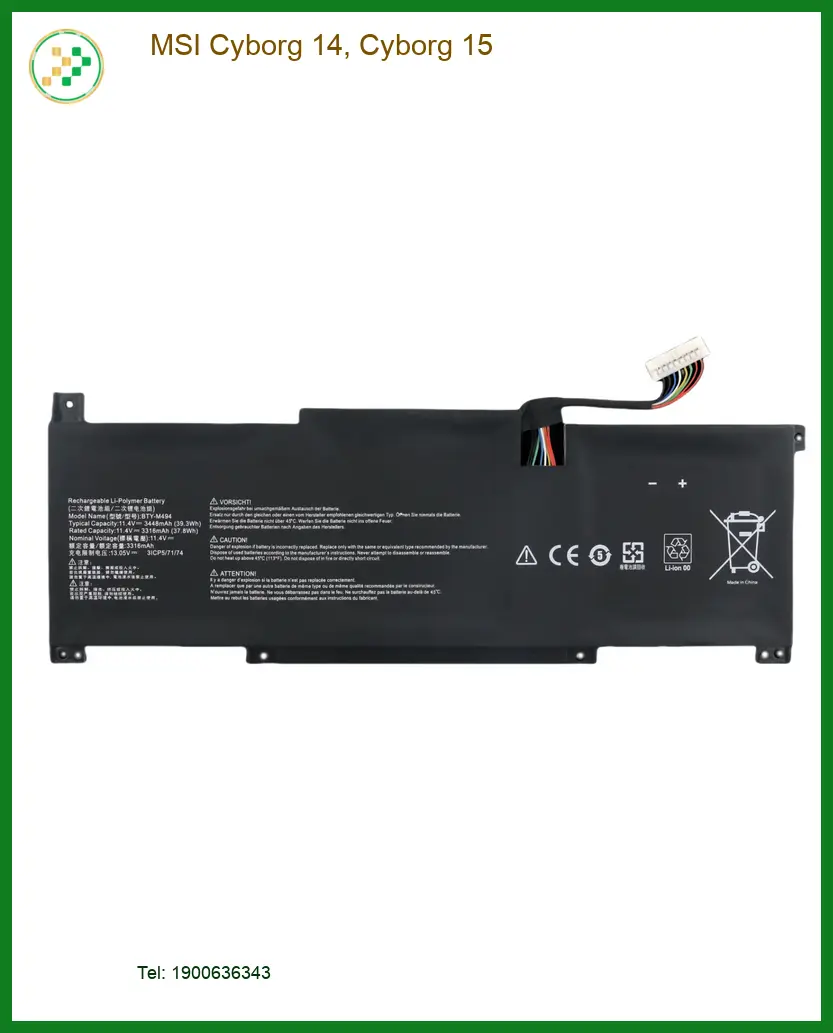 Pin Laptop MSI Cyborg 14, 15 - Thay Lấy Liền Tại Trung Tâm TPHCM Uy Tín