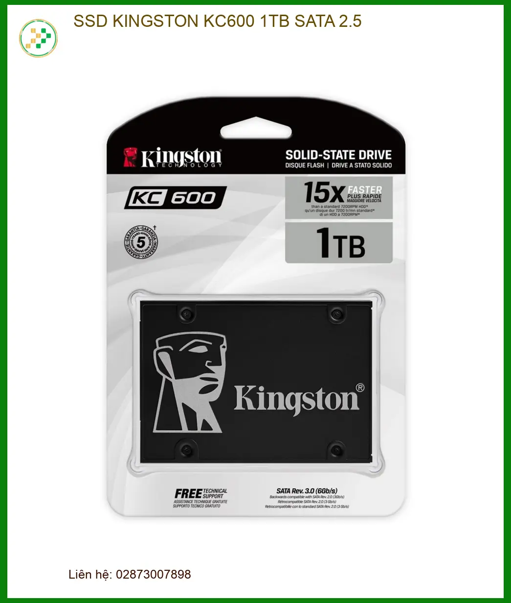 Ổ cứng SSD Kingston KC600 1TB - Nâng cấp Laptop TPHCM, lấy liền, giá tốt