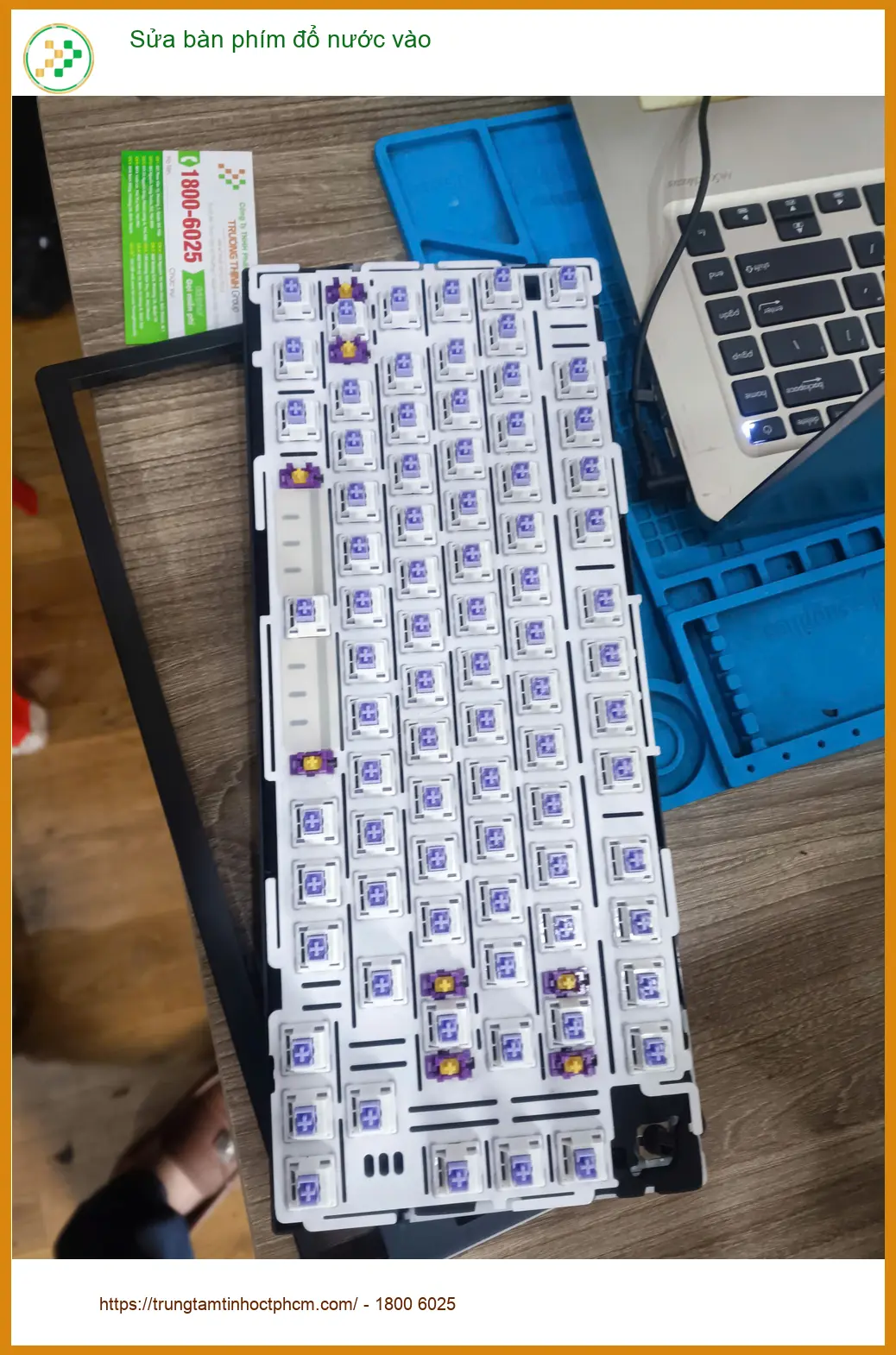 Chị Thảo tìm chỗ sửa bàn phím đổ nước Quận Tân Phú lấy ngay - Review ca ảnh thực tế 2