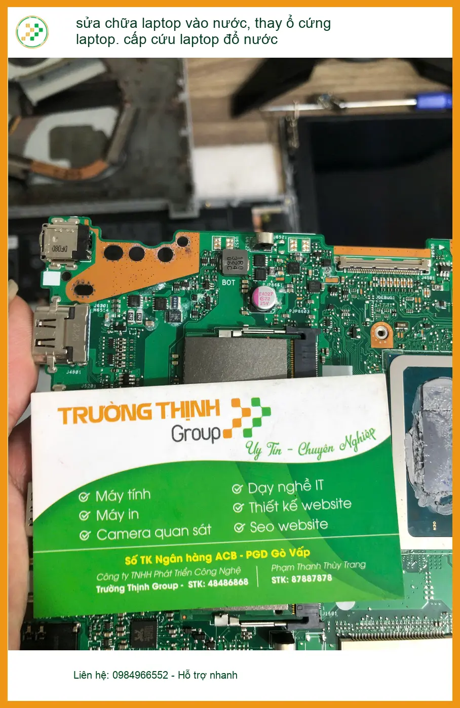 Chị Minh Anh giảng viên đại học - Xử lý laptop vào nước Quận Bình Thạnh ảnh thực tế 1