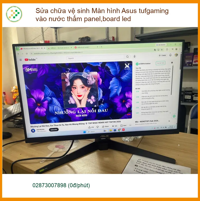Anh Hải sửa chữa màn hình Asus tufgaming vào nước tại Phú Nhuận ảnh thực tế 1