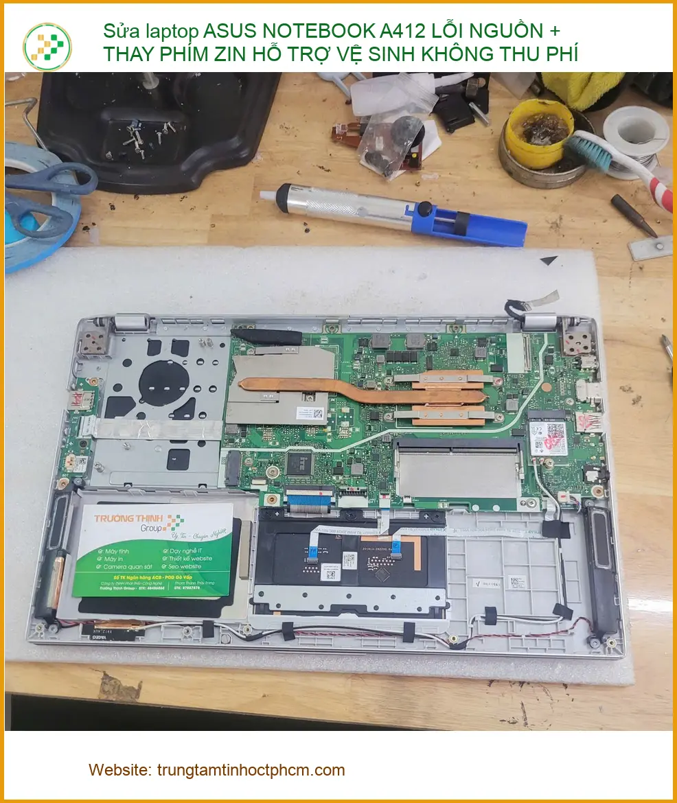 Anh Khang sinh viên IT cứu laptop ASUS A412 lỗi nguồn, thay phím zin ở Phú Nhuận ảnh thực tế 1