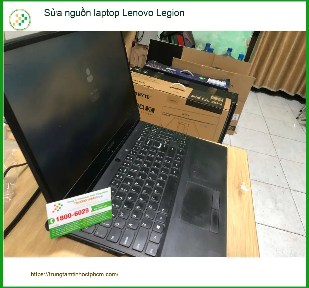 Chị Thanh Vân tìm trung tâm Sửa nguồn laptop Lenovo Legion Quận Bình Tân uy tín ảnh thực tế 1