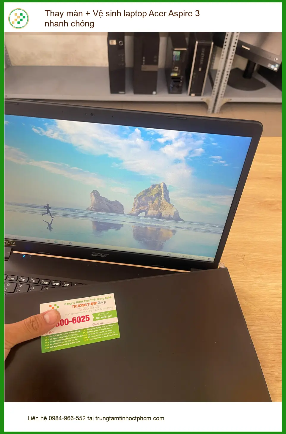 Chị Mai ở Phú Nhuận - Thay màn, Vệ sinh laptop Acer Aspire 3 nhanh ảnh thực tế 1