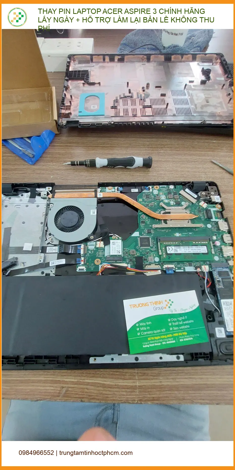 Tiệm Anh Kiệt thay PIN Acer Aspire 3 chính hãng lấy ngày + bản lề miễn phí Q.Phú Nhuận ảnh thực tế 2