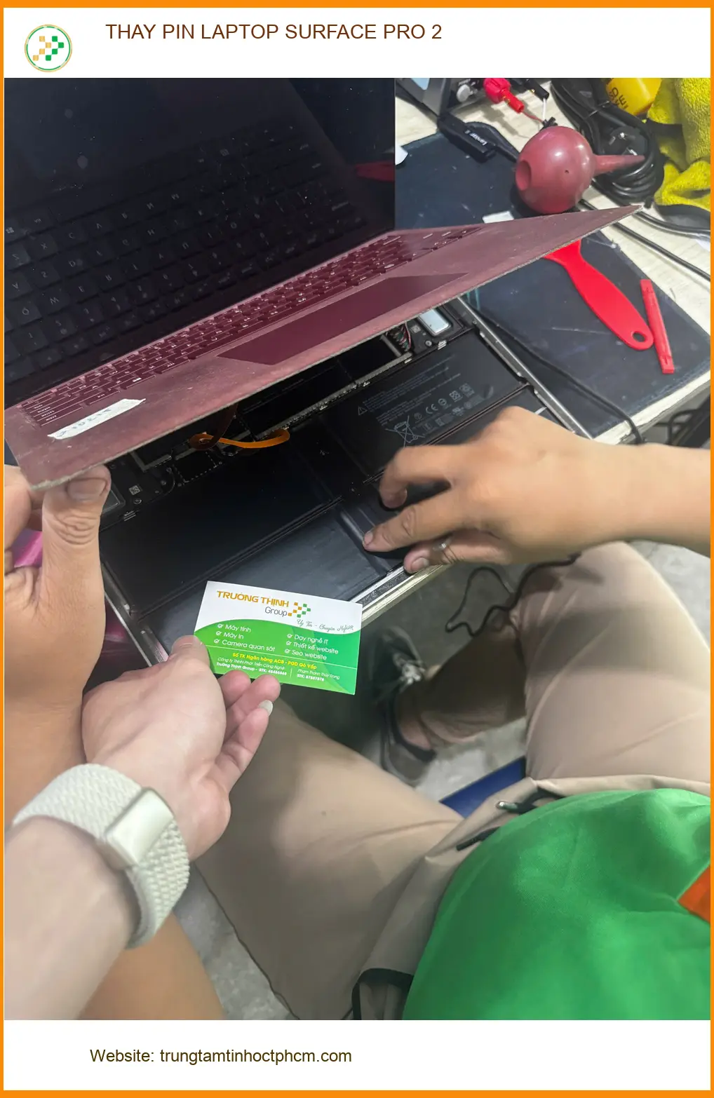 Địa điểm thay pin laptop Surface Pro 2 Quận 10 lấy liền - Anh Phúc chuyên viên thiết kế sợ trễ deadline ảnh thực tế 2