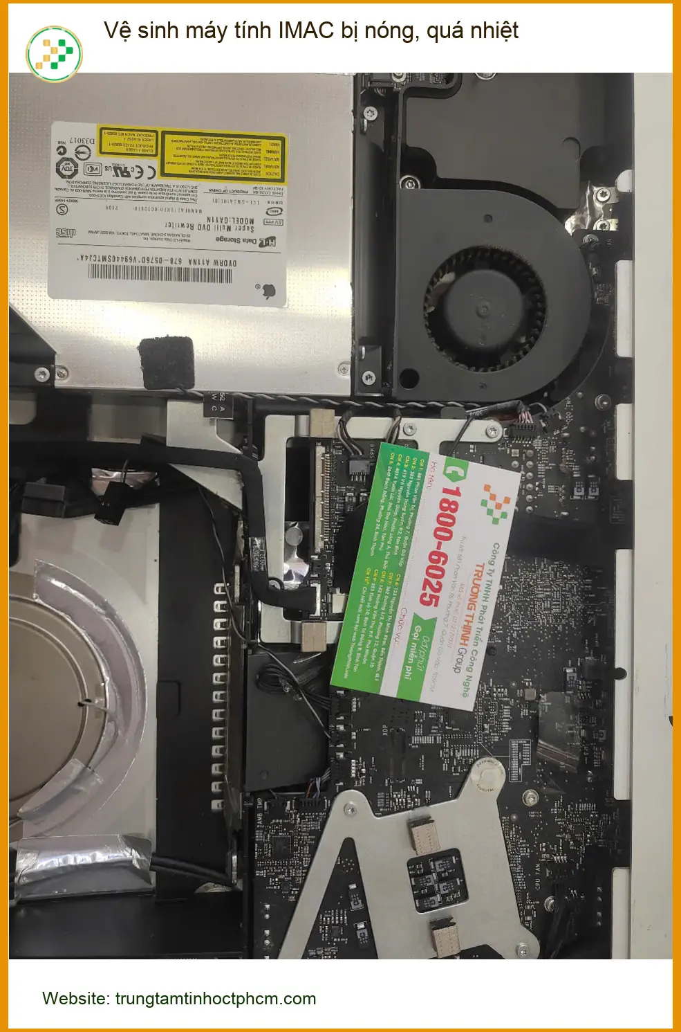 Dịch vụ vệ sinh máy tính IMAC bị nóng lấy ngay Quận 7 - Anh Đức kể chuyện ảnh thực tế 1