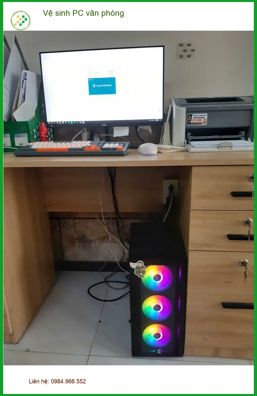Trung tâm vệ sinh PC văn phòng Quận Tân Bình - Anh Đức kế toán máy chạy mượt mà ảnh thực tế 1