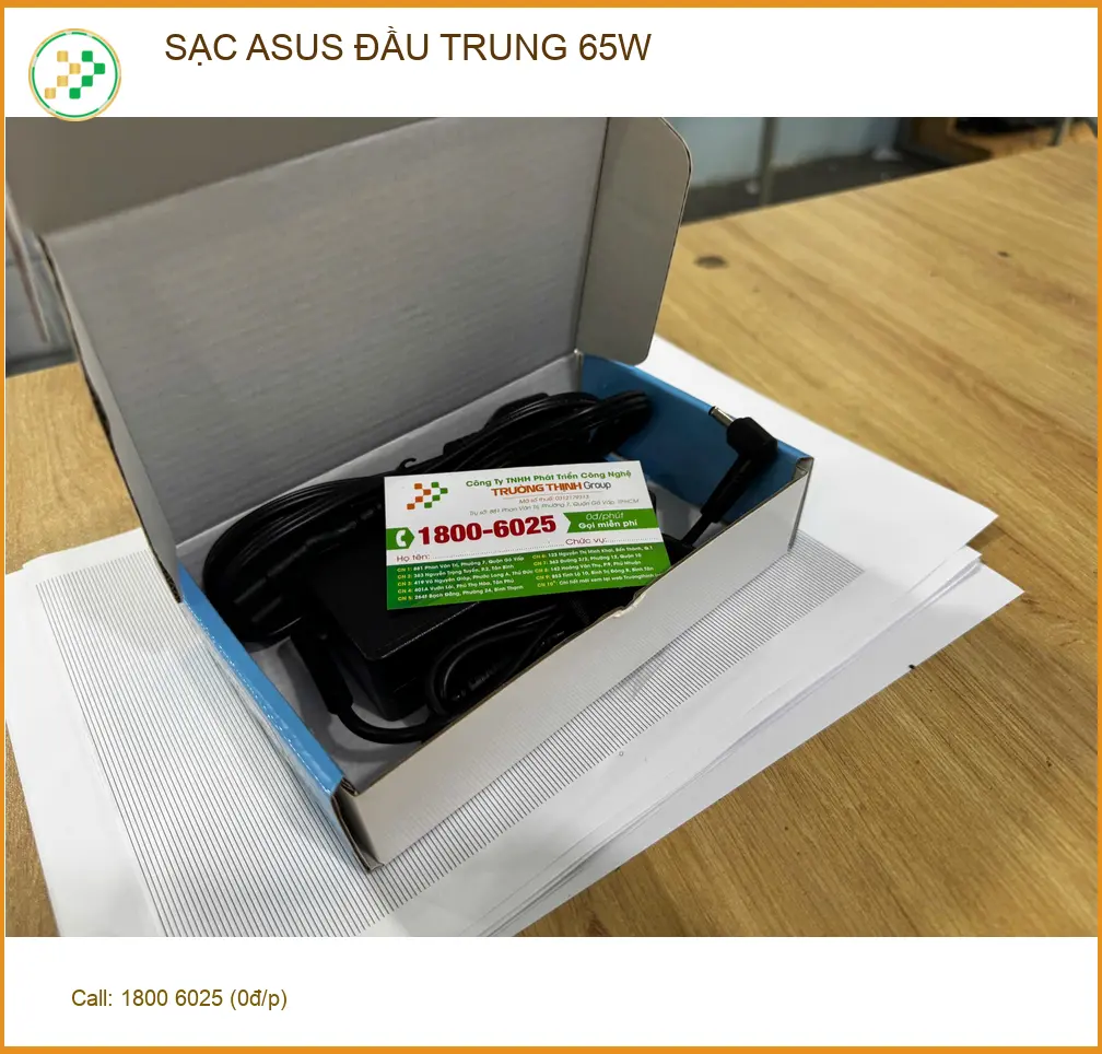 Chị Vy sinh viên tìm mua sạc ASUS đầu trung 65W Quận 10 giá rẻ. ảnh thực tế 1
