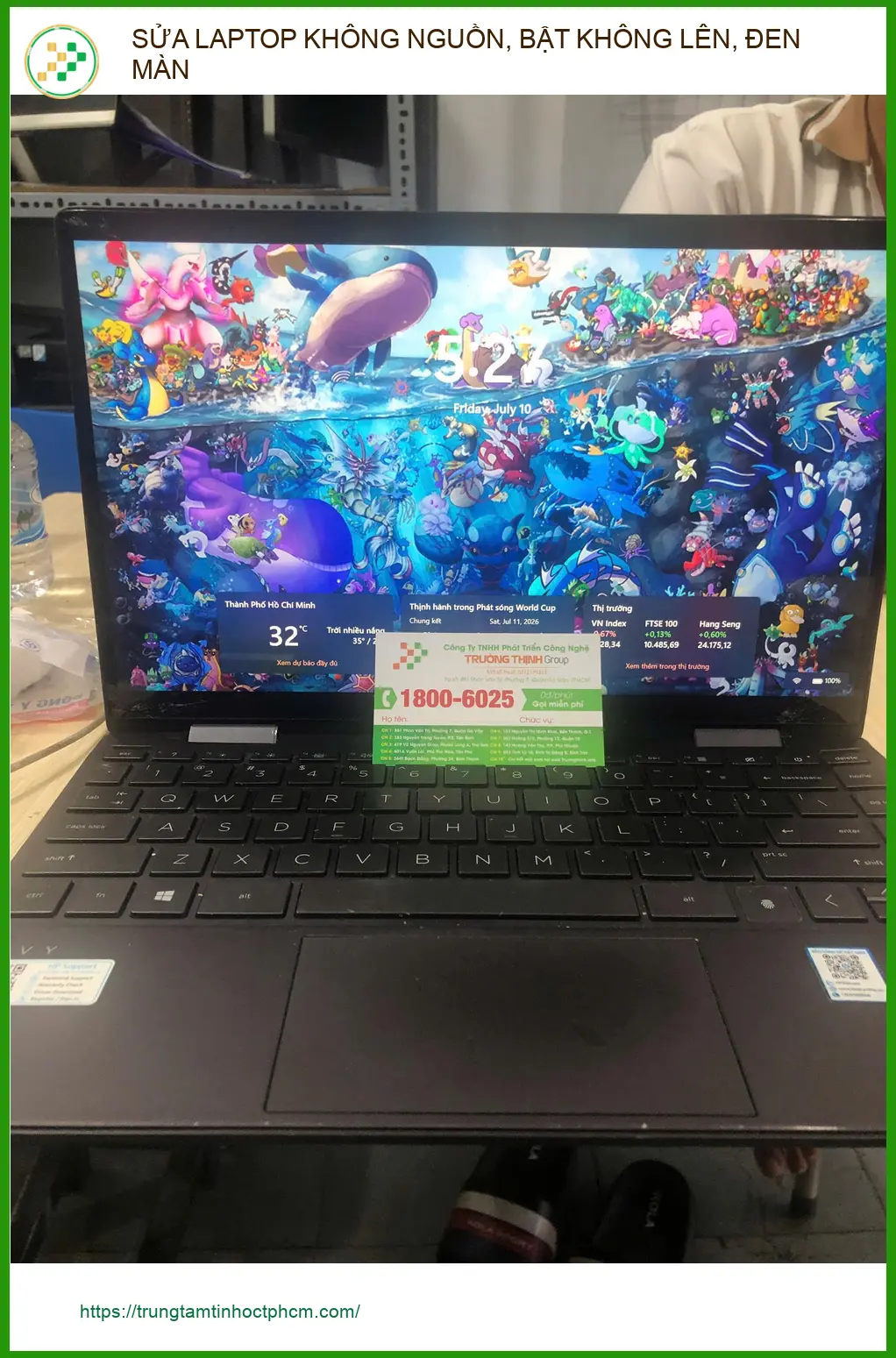 Anh Quân shipper ở Bình Thạnh sửa laptop không nguồn, bật không lên ảnh thực tế 1