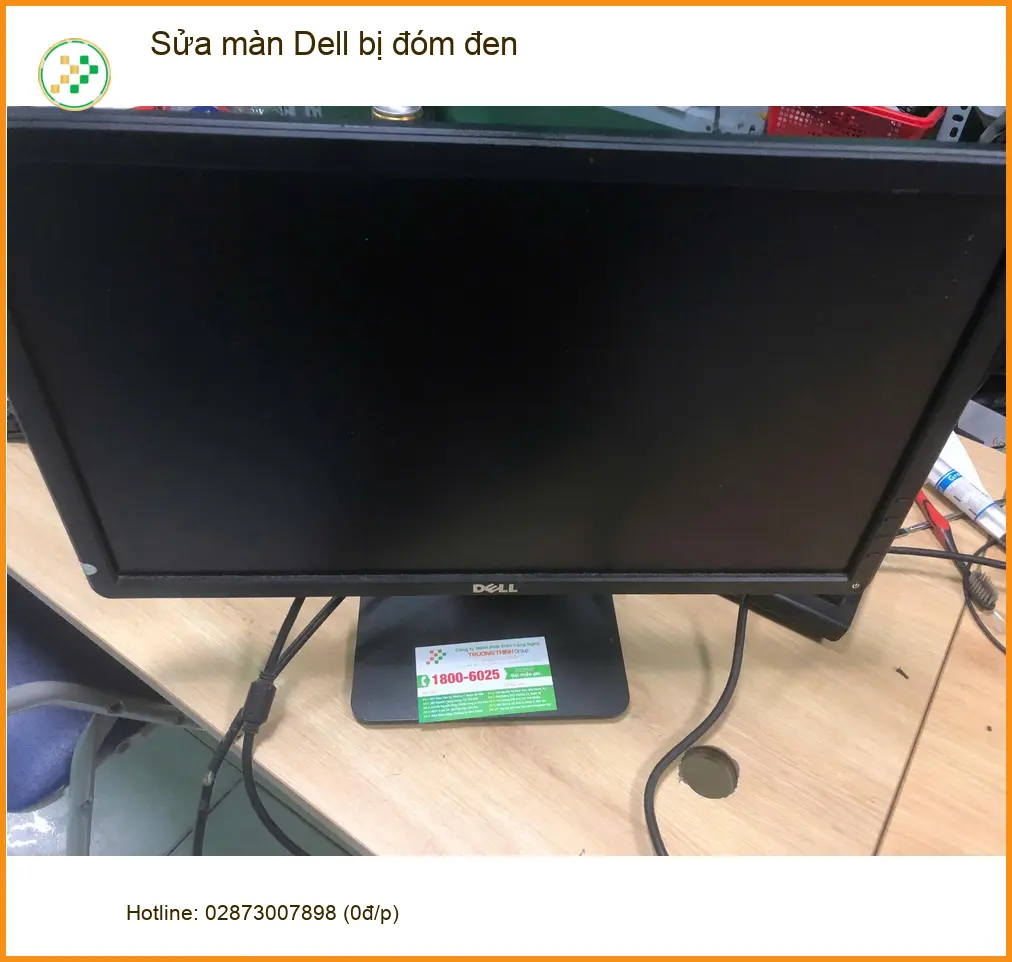 Chị Mai nhân viên văn phòng tìm địa điểm sửa màn Dell bị đóm đen Quận Bình Tân ảnh thực tế 2