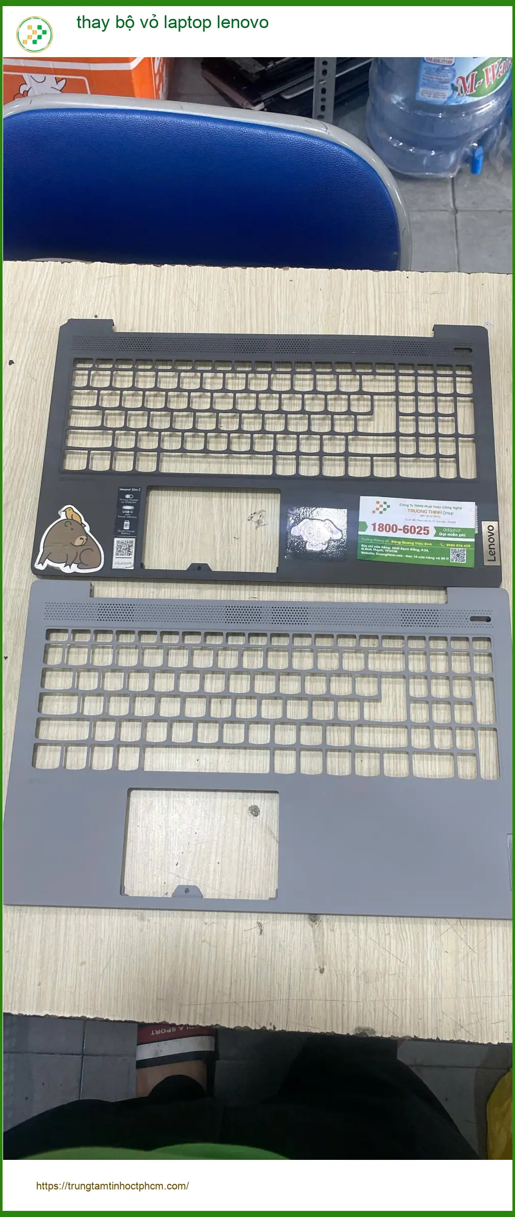 Cô Mai kế toán lo lắng vỏ laptop cũ - Thay bộ vỏ laptop lenovo Quận Bình Thạnh ảnh thực tế 1