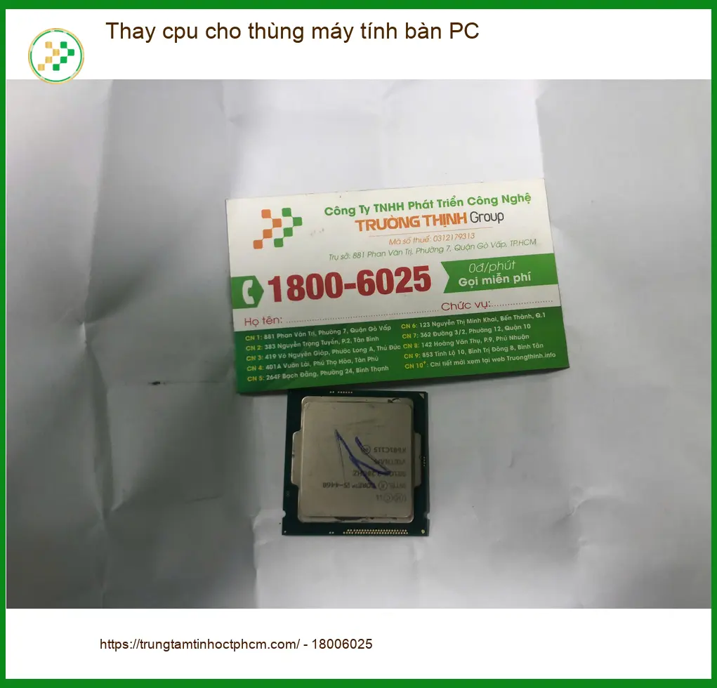 Dịch vụ Thay cpu cho thùng máy tính bàn PC Quận Bình Tân - Bạn Vy review ảnh thực tế 1