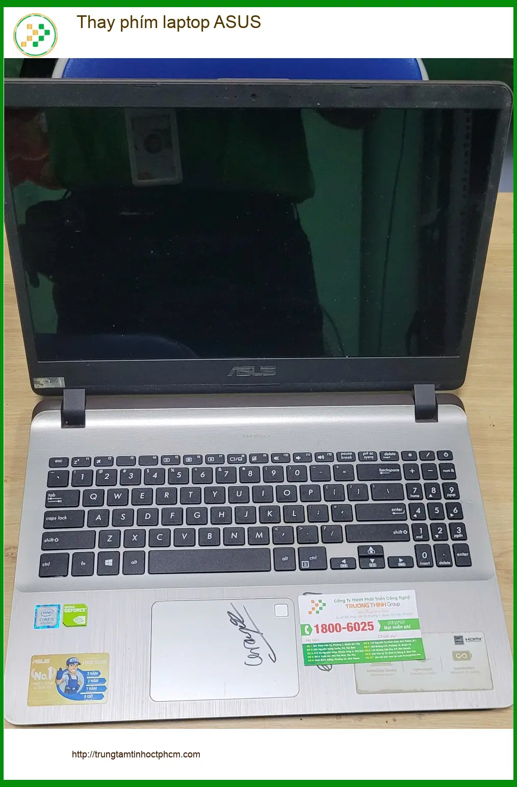 Anh Đức kiến trúc sư review dịch vụ thay phím laptop ASUS Quận Bình Tân ảnh thực tế 1