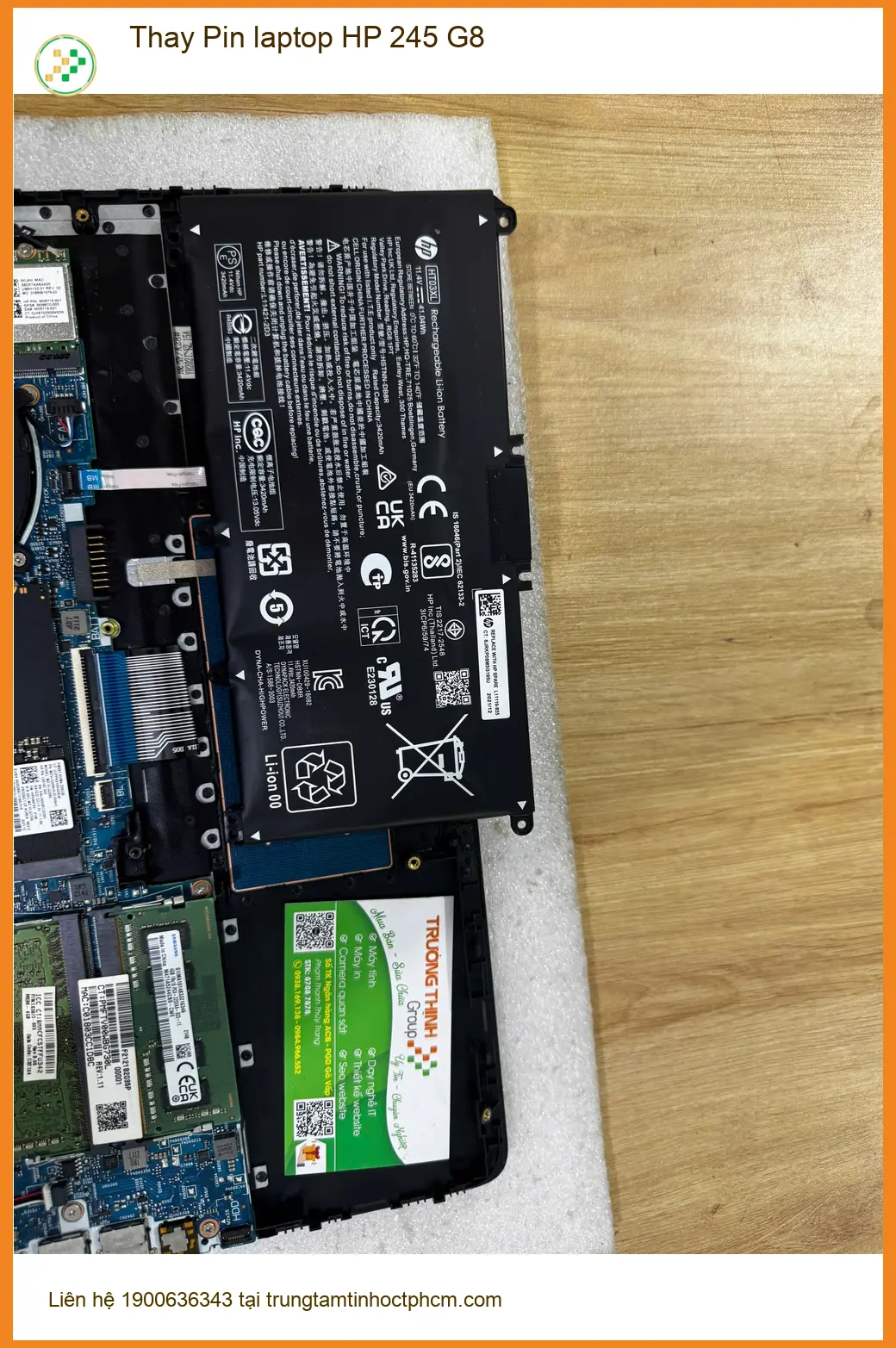 Trung tâm Chị Mai giáo viên thay Pin laptop HP 245 G8 Quận 10 giá tốt ảnh thực tế 1