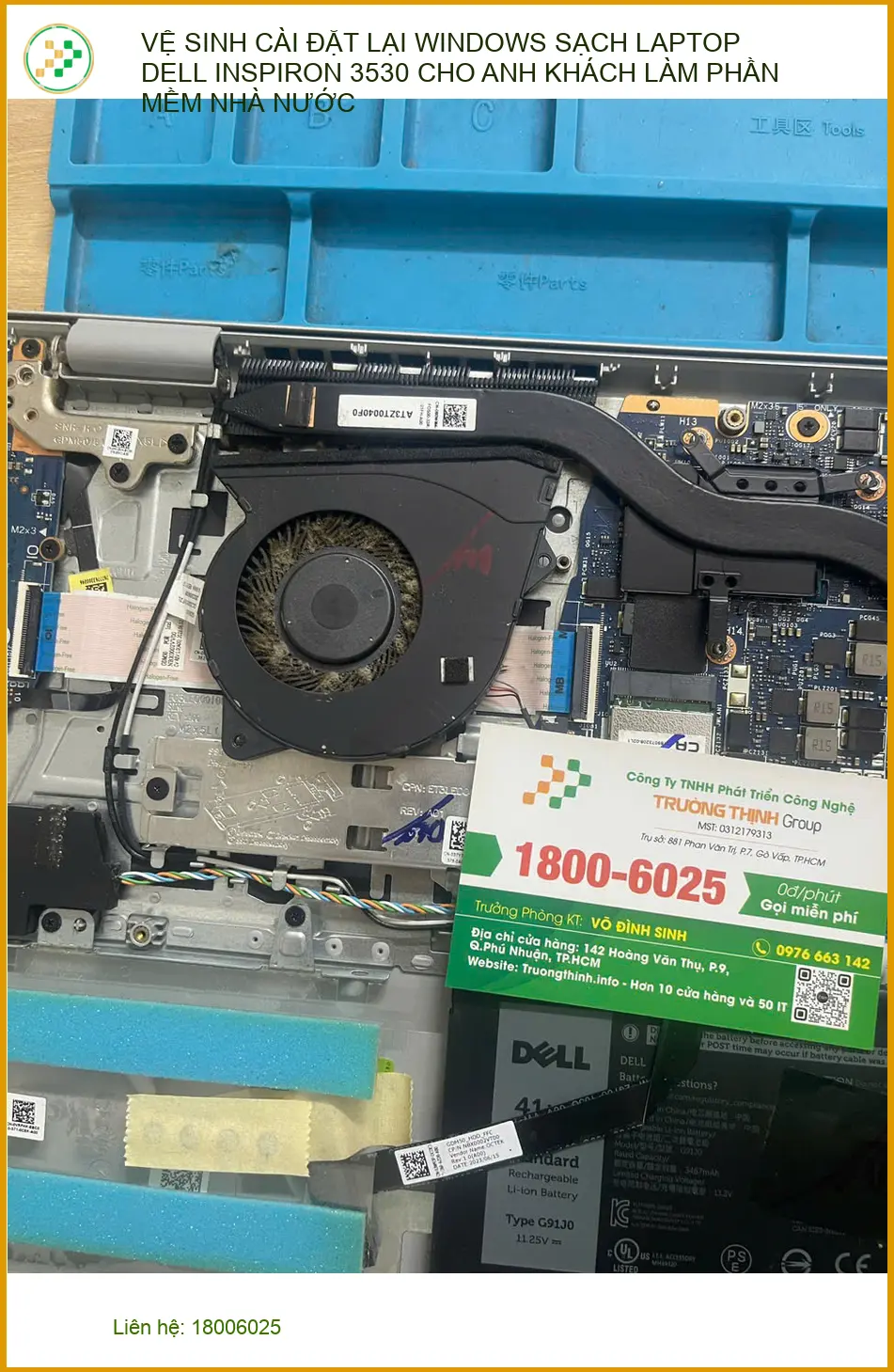 Anh Tùng lập trình viên review: Vệ sinh cài lại Win Dell 3530 P.Nhuận ảnh thực tế 2