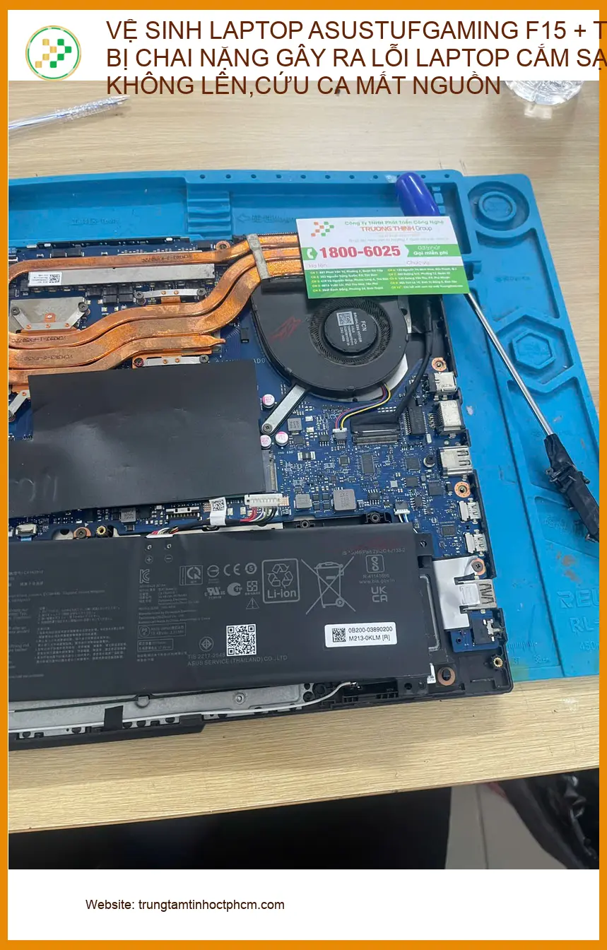 Anh Đạt Phú Nhuận: Cứu ASUS TUF Gaming F15 mất nguồn, vệ sinh, thay pin ảnh thực tế 2