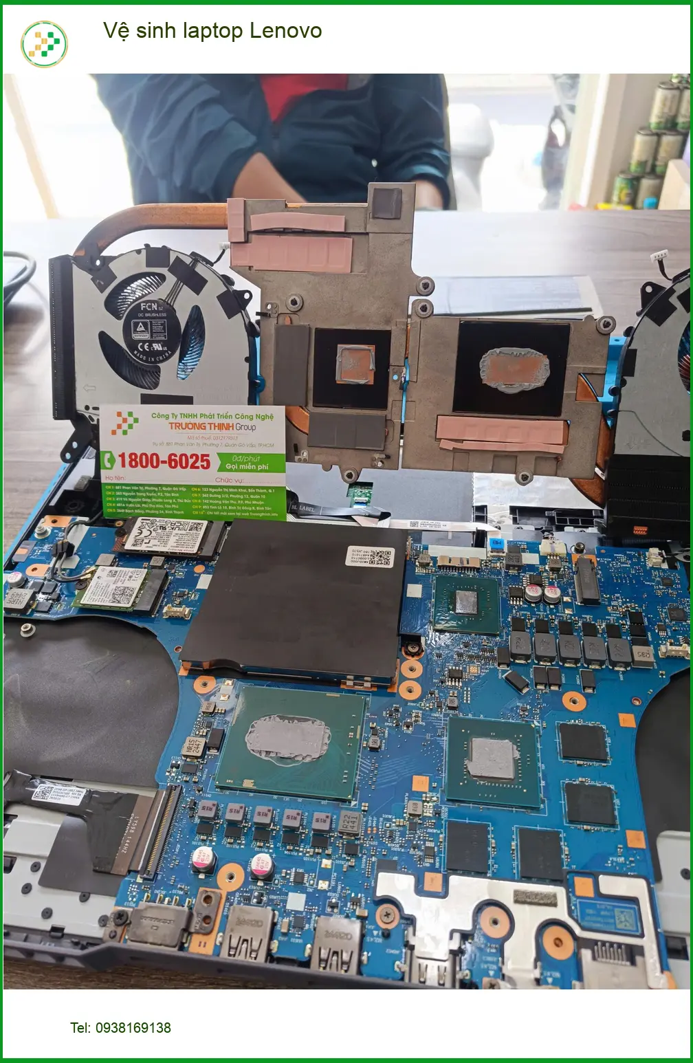 Anh Khôi ở Quận Tân Phú tìm chỗ Vệ sinh laptop Lenovo chạy chậm, đầy bụi ảnh thực tế 1