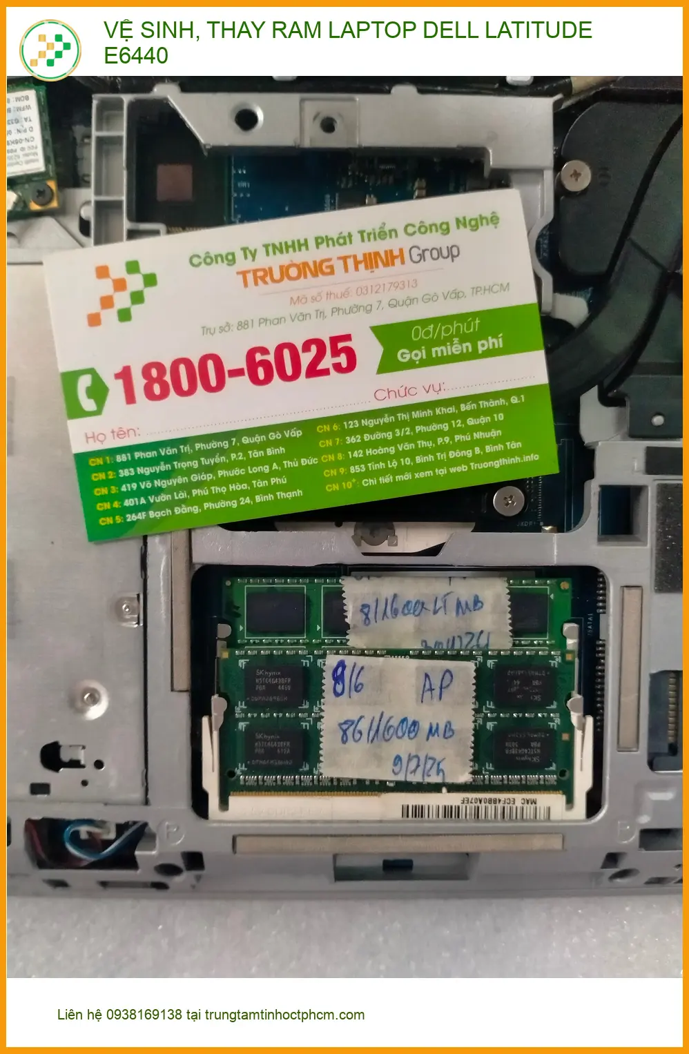 Vệ sinh, thay RAM Laptop Dell Latitude E6440 Quận 12 - Cô Hà tin ảnh thực tế 1
